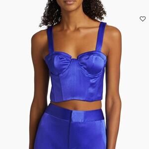 Alice + Olivia Jenna Satin Bustier Crop Top Size 4